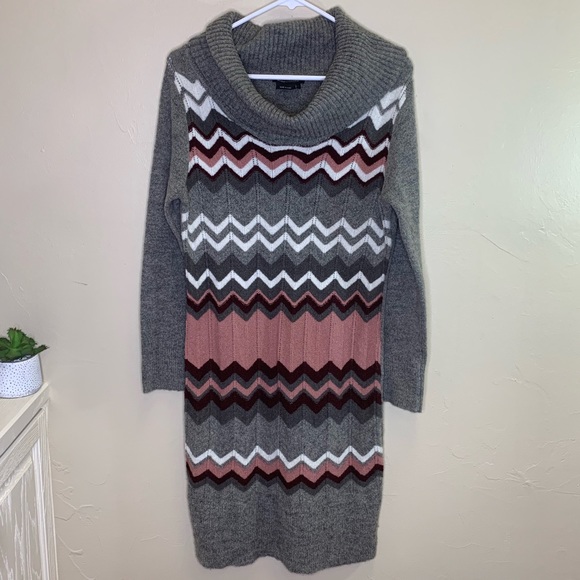 BCBGMaxAzria - Cowl Neck Sweater Dress - Picture 1 of 10